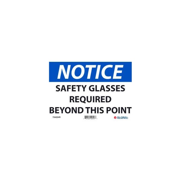 Nmc Notice Safety Glasses Required Beyond This Point 7x10 Rigid Plastic GLON18R - main